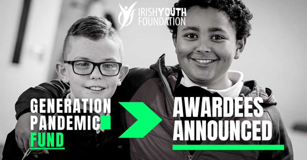 Two boys standing together. Text reads: Generation Pandemic Fund Awardees Announced
